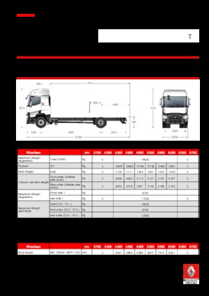 Rigid Chassis Renault T 520.18 4x2 R LOW E6