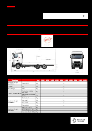 Rigid Chassis Renault T HIGH P6X2 LOW 24,5T 13L E6