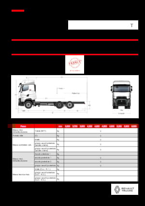 Rigid Chassis Renault T HIGH P6X2 LOW 24,5T 13L E6