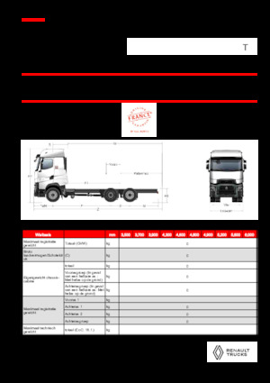 Rigid Chassis Renault T HIGH P6X2 LOW 24,5T 13L E6