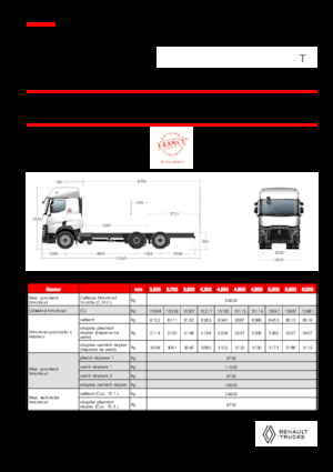 Rigid Chassis Renault T P6X2 LOW 24,5T 13L E6
