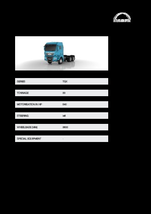 Rigid Chassis MAN TGX 33.540 6x4