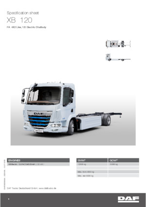 Katı şasiler DAF XB 120 FA 12t Electric ChsBody