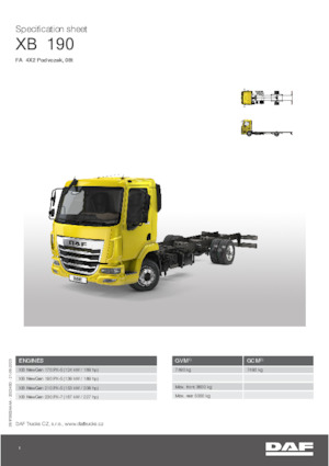 Rigid Chassis DAF XB 190 FA 08t