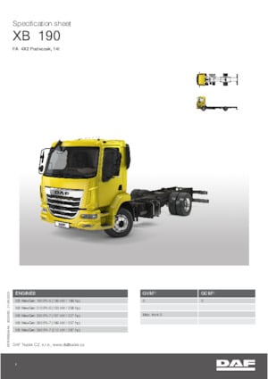 Rigid Chassis DAF XB 210 FA 14t