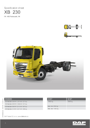 Katı şasiler DAF XB 230 FA 19t