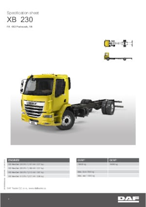 Katı şasiler DAF XB 260 FA 19t