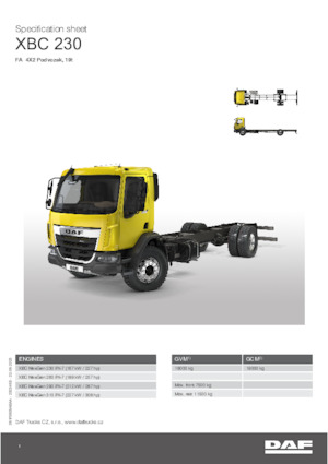 Rigid Chassis DAF XBC 260 FA 19t