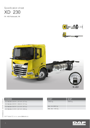 Rigid Chassis DAF XD 290 FA 19t