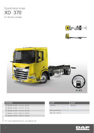 Rigid Chassis DAF XD 450 FA Low Deck