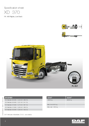 Rigid Chassis DAF XD 450 FA Low Deck