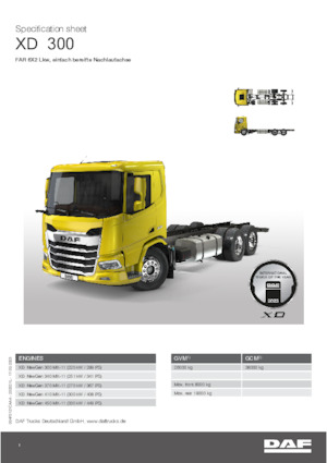 Katı şasiler DAF XD 340 FAR