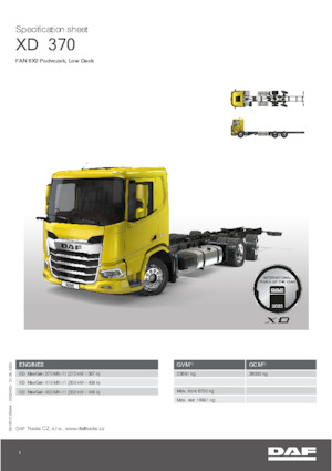 Katı şasiler DAF XD 450 FAN Low Deck