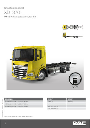 Katı şasiler DAF XD 450 FAN Low Deck