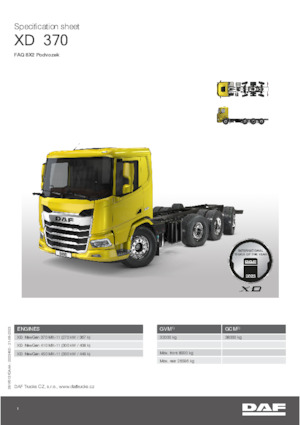 Katı şasiler DAF XD 370 FAQ