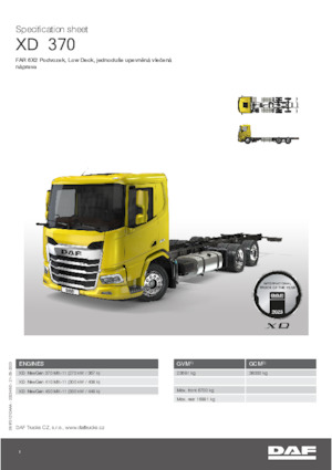 Rigid Chassis DAF XD 370 FAR Low Deck