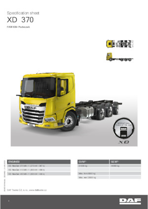 Rigid Chassis DAF XD 370 FAW