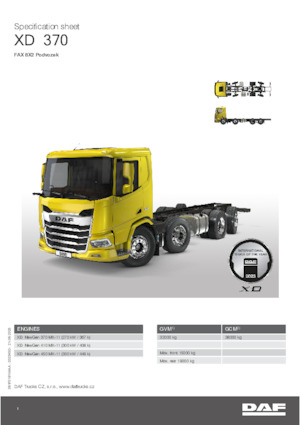 Rigid Chassis DAF XD 370 FAX