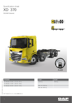 Katı şasiler DAF XD 450 FAD