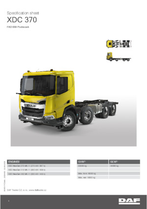 Katı şasiler DAF XDC 370 FAD