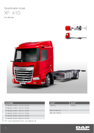 Rigid Chassis DAF XF 410 FA