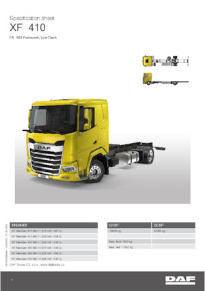 Katı şasiler DAF XF 410 FA Low Deck