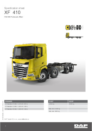 Rigid Chassis DAF XF 410 FAD Mixer