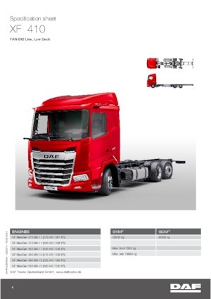 Rigid Chassis DAF XF 410 FAN Low Deck