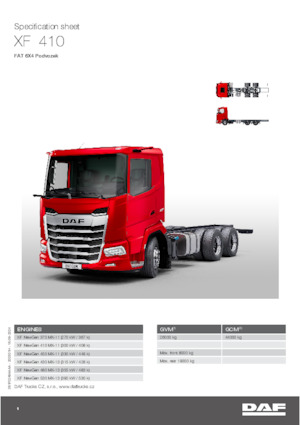 Katı şasiler DAF XF 410 FAT