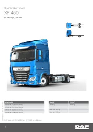 Katı şasiler DAF XF 450 FA Low Deck