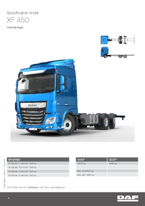 Rigid Chassis DAF XF 450 FAN