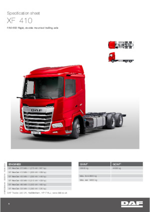 Rigid Chassis DAF XF 450 FAS