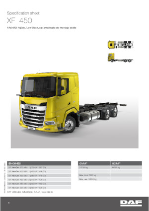 Rigid Chassis DAF XF 480 FAS Low Deck