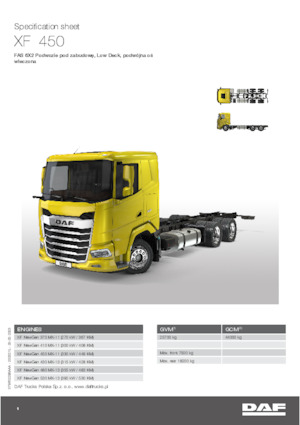 Rigid Chassis DAF XF 480 FAS Low Deck