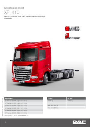 Rigid Chassis DAF XF 370 FAS Low Deck