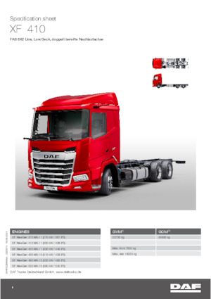 Rigid Chassis DAF XF 370 FAS Low Deck
