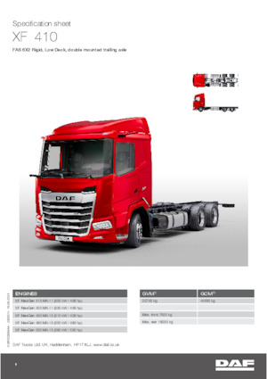 Rigid Chassis DAF XF 370 FAS Low Deck
