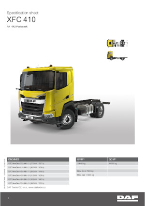 Rigid Chassis DAF XFC 480 FA