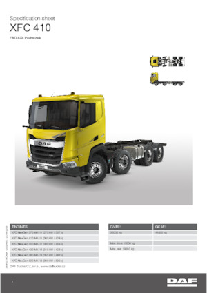 Katı şasiler DAF XFC 410 FAD