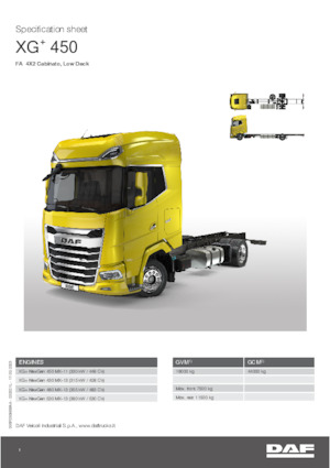 Rigid Chassis DAF XG+ 430 FA Low Deck