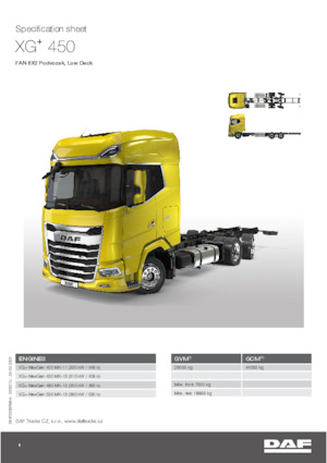 Rigid Chassis DAF XG+ 480 FAN Low Deck
