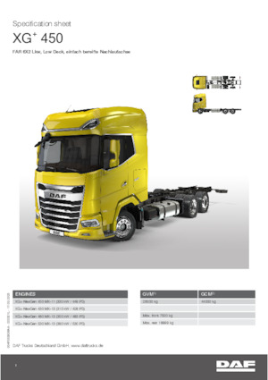 Rigid Chassis DAF XG+ 480 FAR Low Deck
