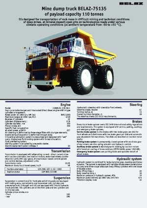 Rigid Dump Trucks Belaz 75135