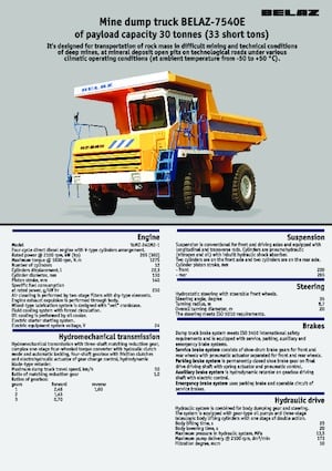 Rigid Dump Trucks Belaz 7540E