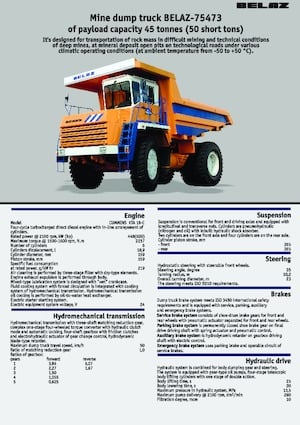 Rigid Dump Trucks Belaz 75473
