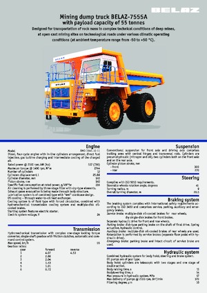 Sabit damperli kamyon Belaz 7555A