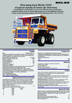 Rigid Dump Trucks Belaz 7555F