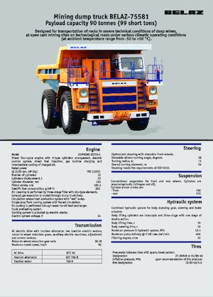Sabit damperli kamyon Belaz 75581