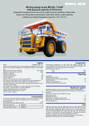 Rigid Dump Trucks Belaz 7558F