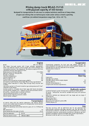 Sabit damperli kamyon Belaz 75710